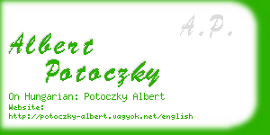 albert potoczky business card